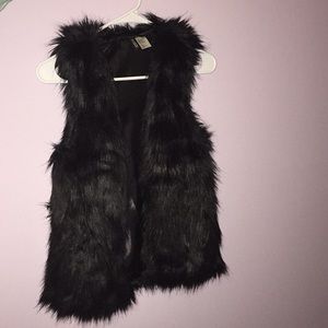 Black fur vest